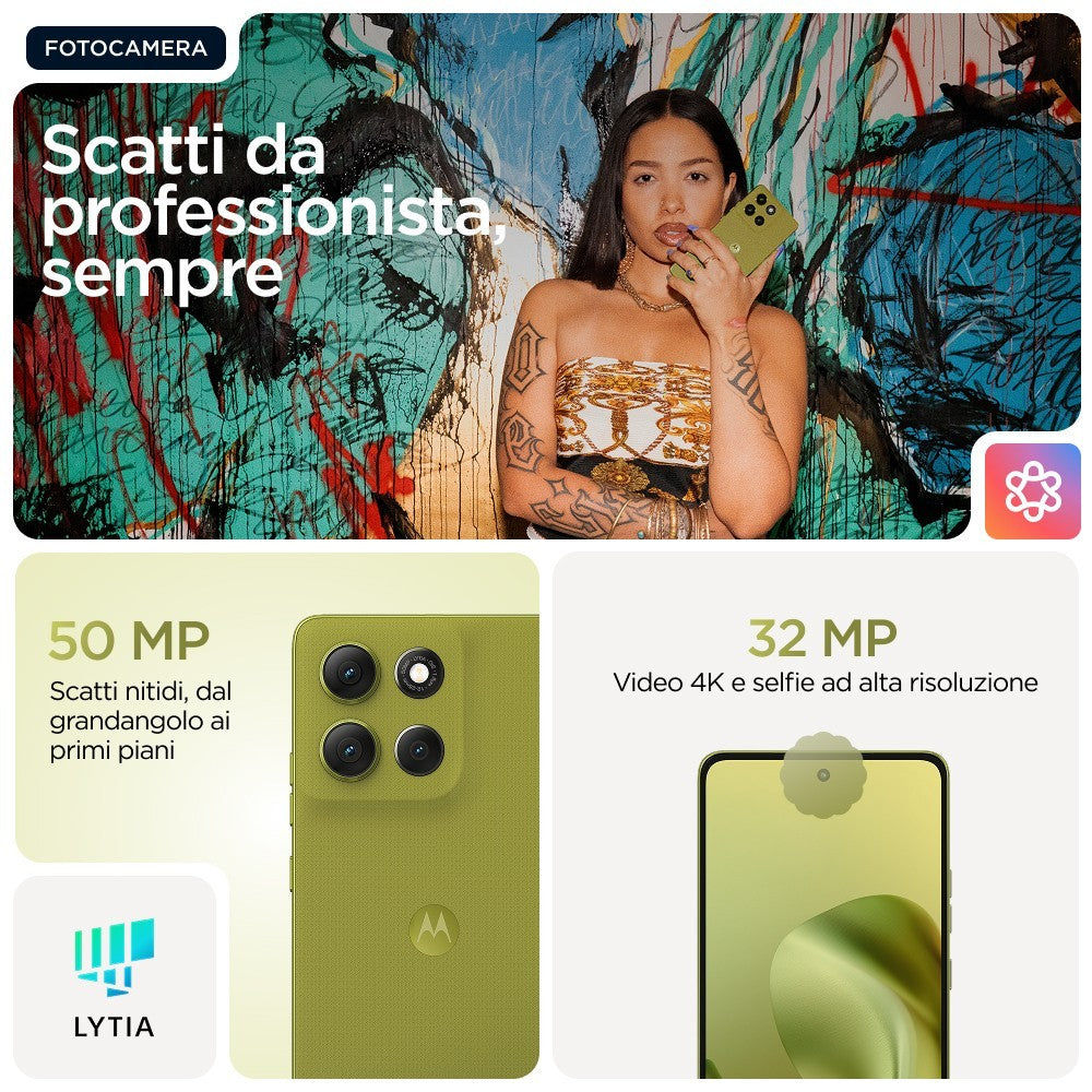 Motorola moto g86 5G 16,9 cm (6.67") Doppia SIM Android 15 USB tipo-C 8 GB 256 GB 5200 mAh Verde