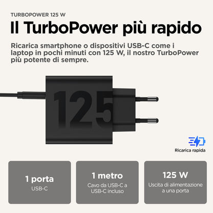 Motorola TurboPower 125W Universale Nero AC Ricarica rapida Interno