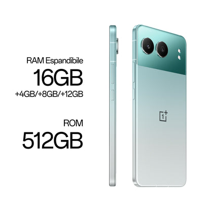OnePlus Nord Nord4 Smartphone, Doppia fotocamera 50+8MP, Selfie 16MP, Display 6.74” 120HZ AMOLED FHD+, 5500mAh, RAM