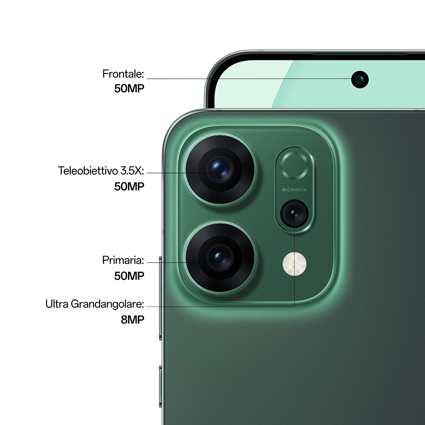 OPPO 14 5G Reno14 5G 16,7 cm (6.59") Doppia SIM Android 15 USB tipo-C 12 GB 512 GB 6000 mAh Verde
