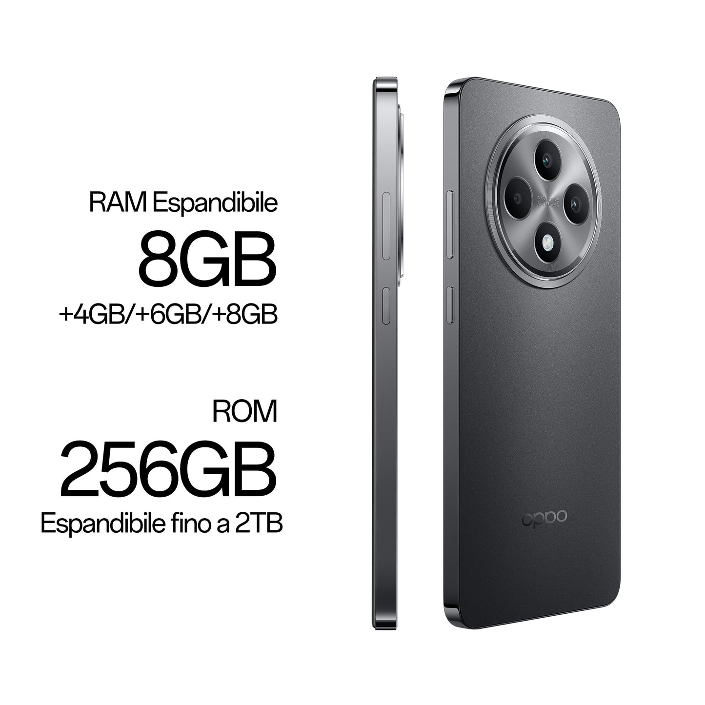 OPPO Reno12 F 4G AI Smartphone, Tripla fotocamera 50+8+2MP, Selfie 32MP, Display 6.67” 120HZ AMOLED FHD+, 5000mAh, RAM 16 GB