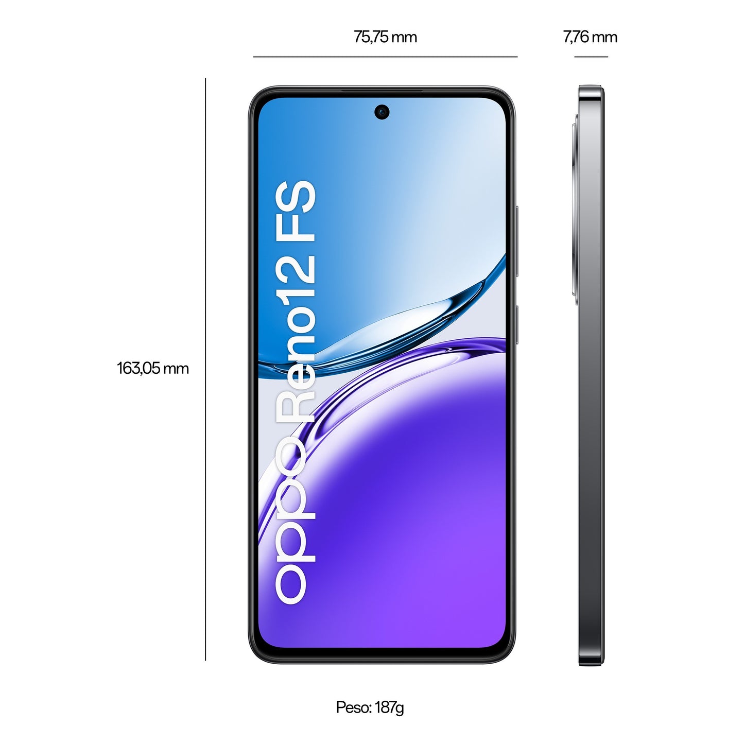 OPPO Reno12 Fs 4G AI Smartphone, Tripla fotocamera 50+8+2MP, Selfie 32MP, Display 6.67” 120HZ AMOLED FHD+, 5000mAh, RAM 16 GB