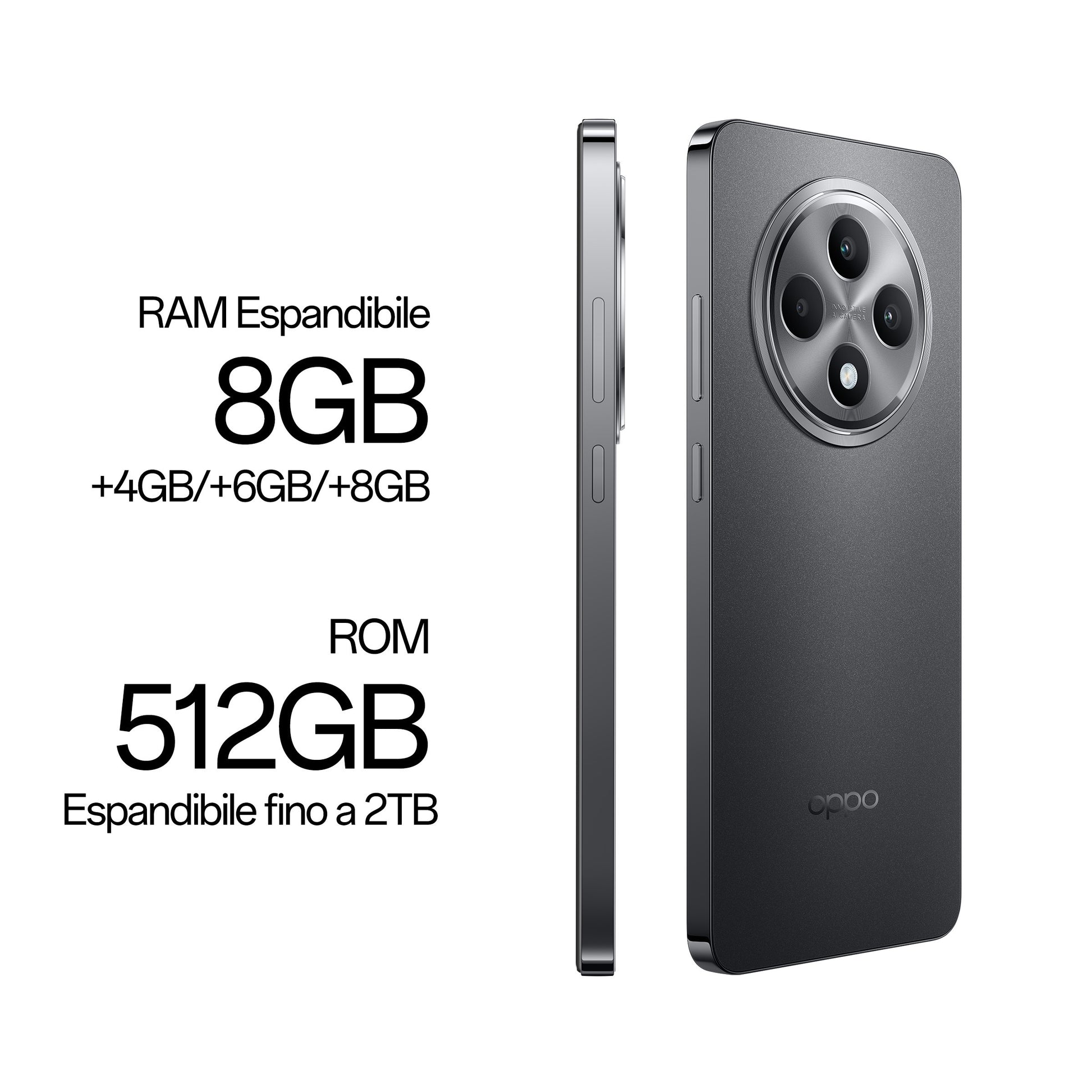 OPPO Reno12 Fs 4G AI Smartphone, Tripla fotocamera 50+8+2MP, Selfie 32MP, Display 6.67” 120HZ AMOLED FHD+, 5000mAh, RAM 16 GB