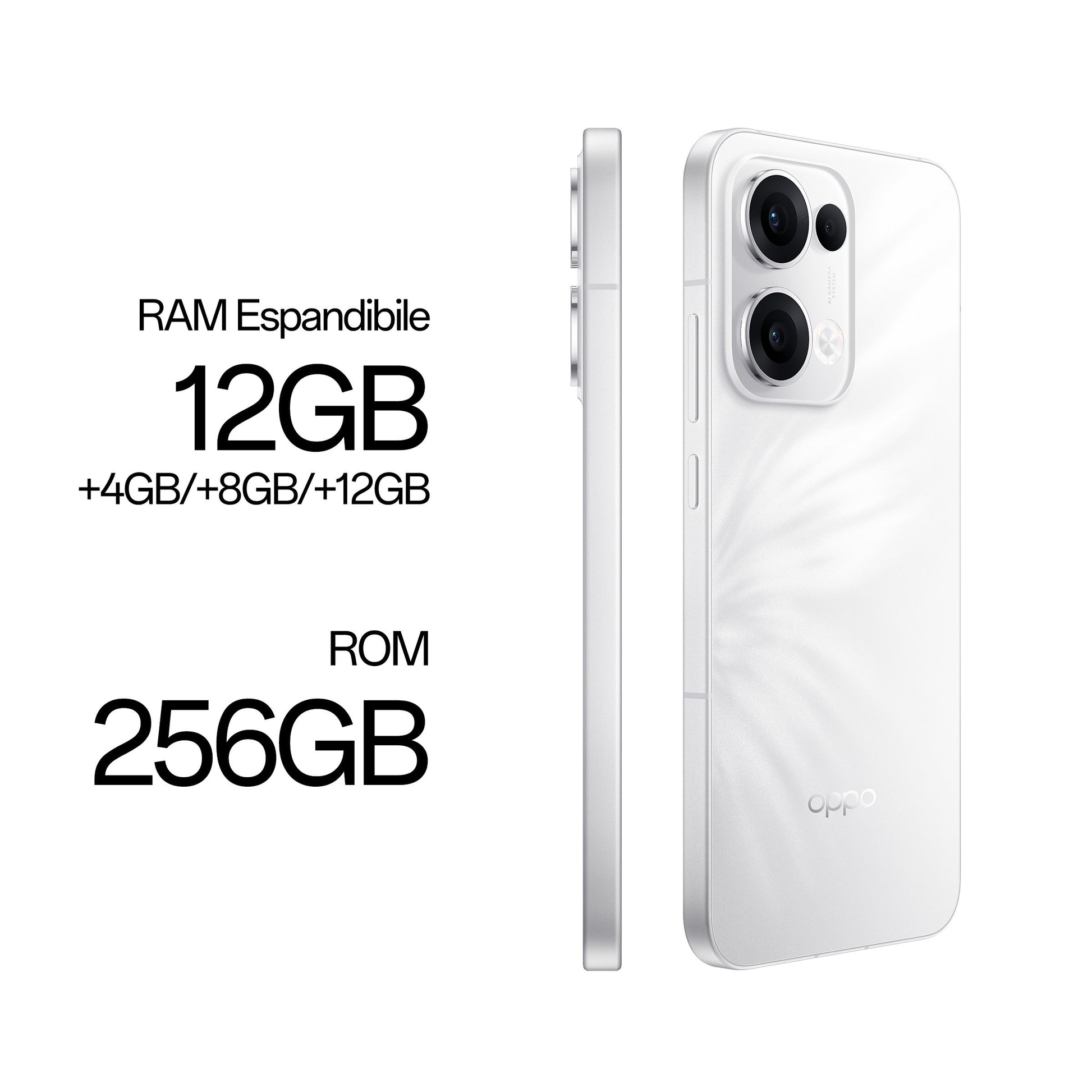 OPPO Reno13 5G AI Smartphone, Tripla fotocamera 50+8+2MP, Selfie 50MP, Display 6.59” 120HZ AMOLED FHD+, 5600mAh, RAM
