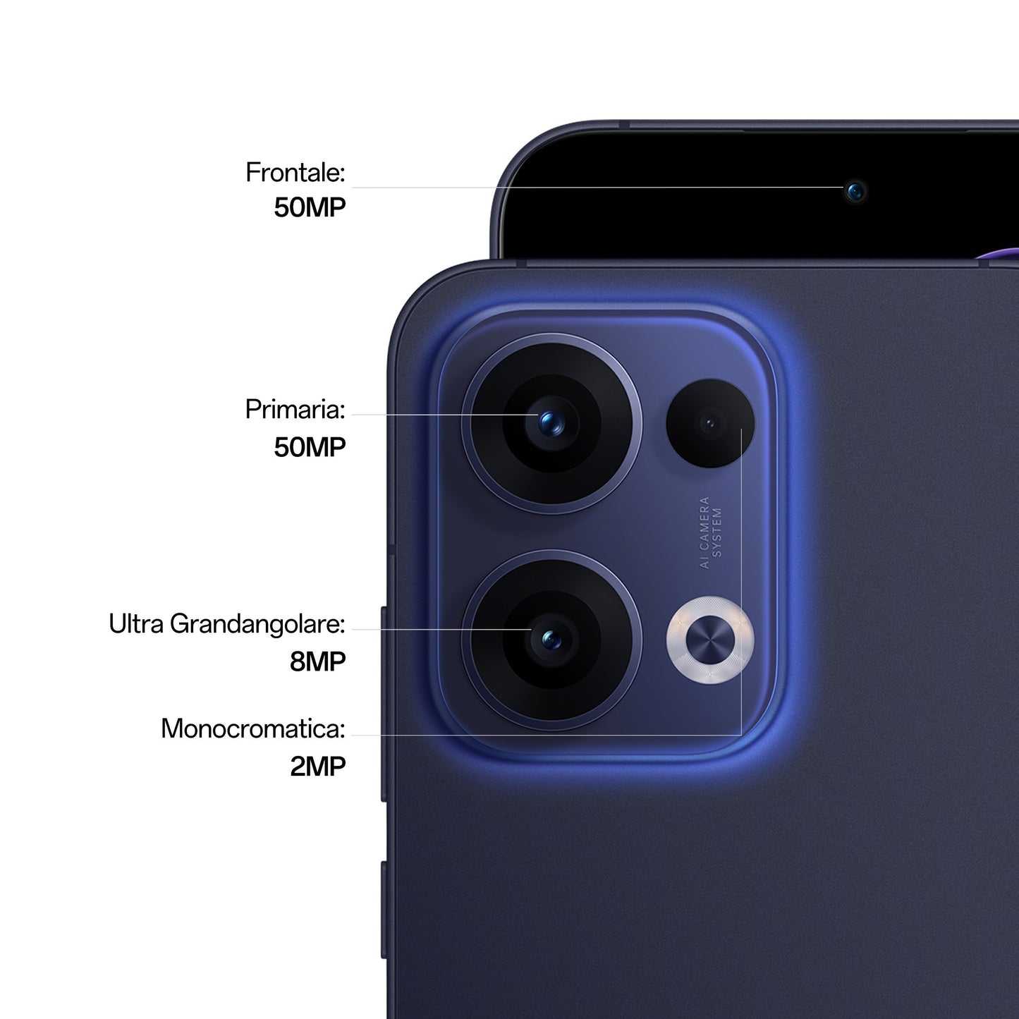 OPPO Reno13 5G AI Smartphone, Tripla fotocamera 50+8+2MP, Selfie 50MP, Display 6.59” 120HZ AMOLED FHD+, 5600mAh, RAM