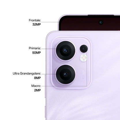 OPPO Reno13 F 5G AI Smartphone, Tripla fotocamera 50+8+2MP, Selfie 32MP, Display 6.67” 120HZ AMOLED FHD+, 5800mAh, RAM