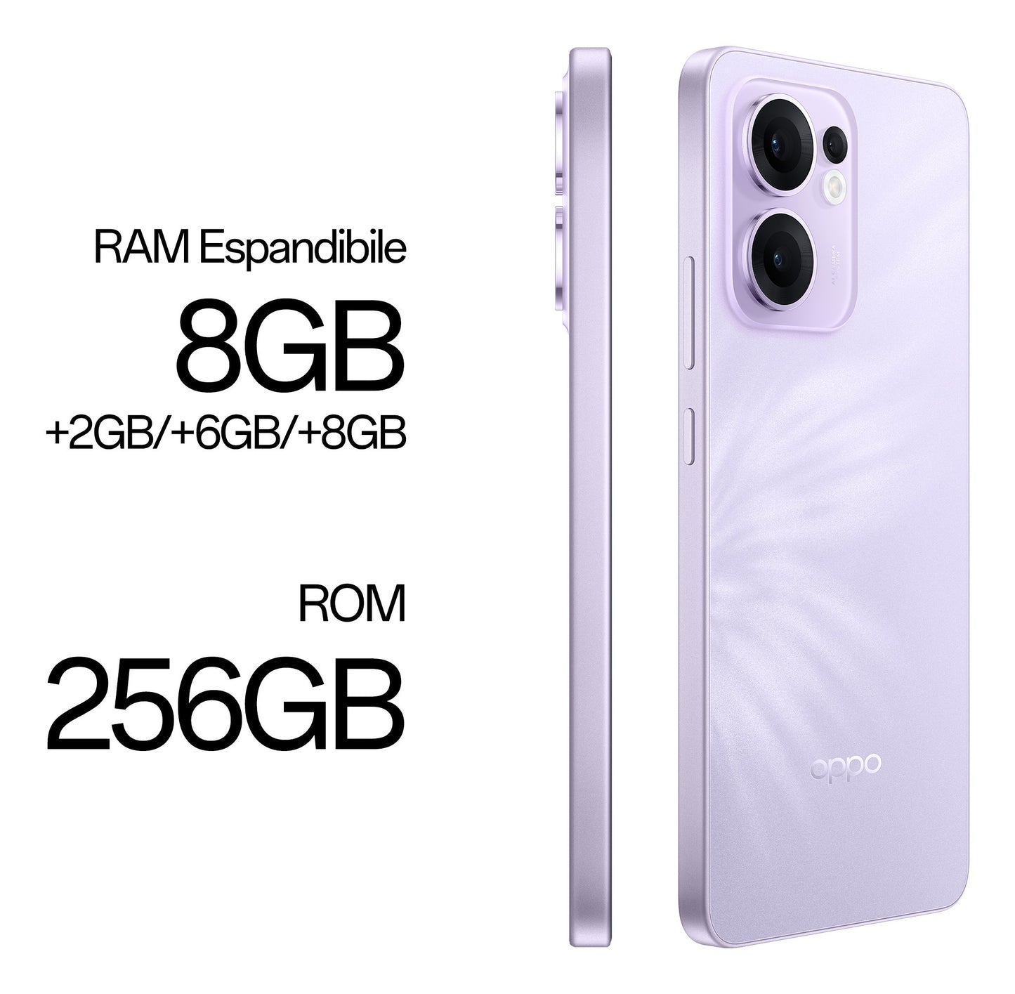 OPPO Reno13 F 5G AI Smartphone, Tripla fotocamera 50+8+2MP, Selfie 32MP, Display 6.67” 120HZ AMOLED FHD+, 5800mAh, RAM