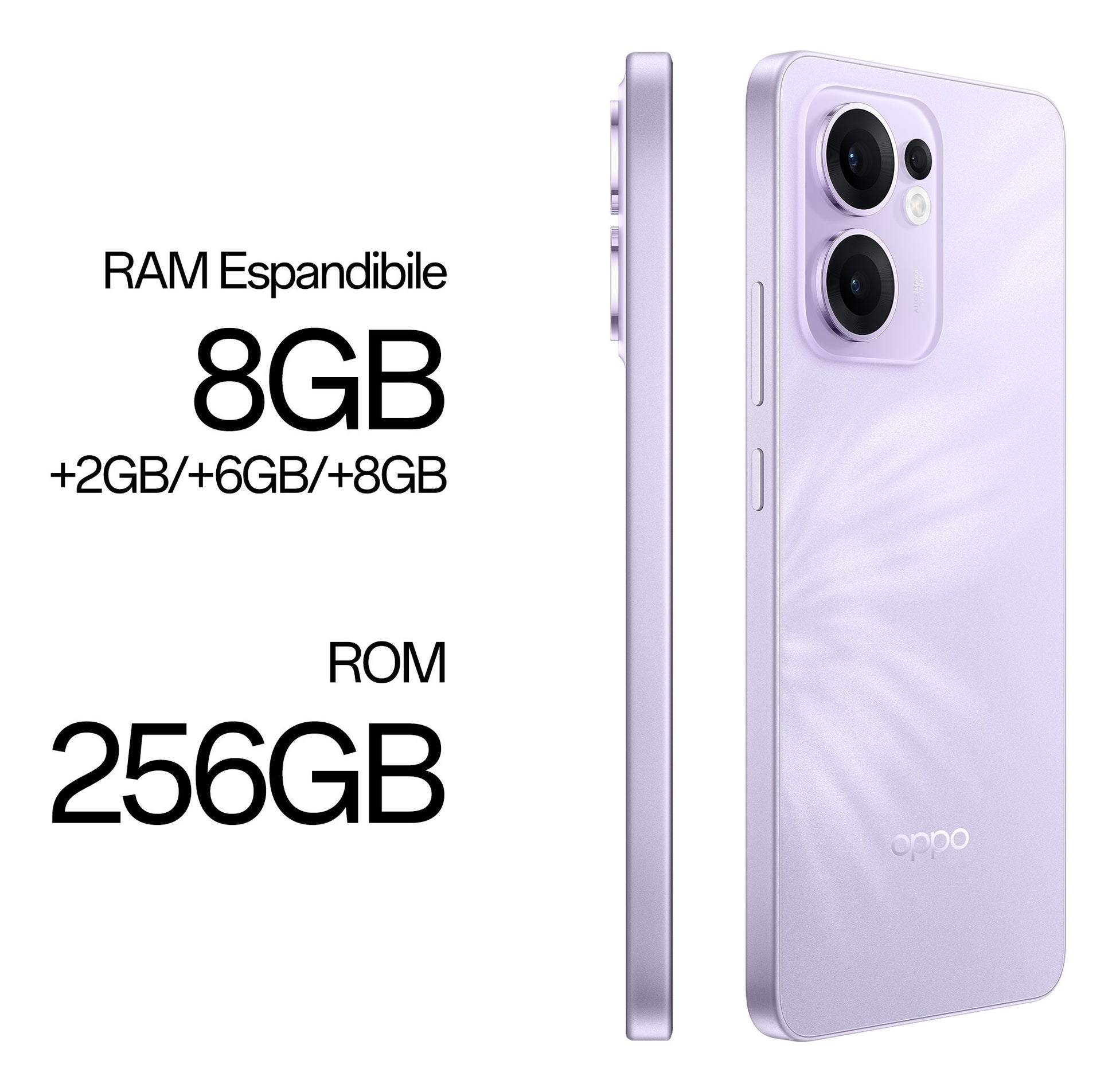 OPPO Reno13 F 5G AI Smartphone, Tripla fotocamera 50+8+2MP, Selfie 32MP, Display 6.67” 120HZ AMOLED FHD+, 5800mAh, RAM