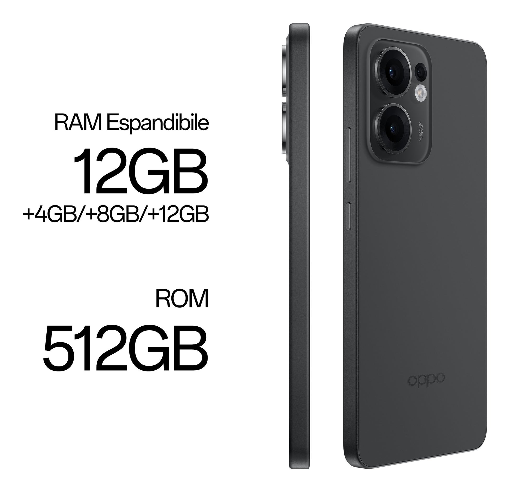 OPPO Reno13 FS 5G AI Smartphone, Tripla fotocamera 50+8+2MP, Selfie 32MP, Display 6.67” 120HZ AMOLED FHD+, 5800mAh, RAM