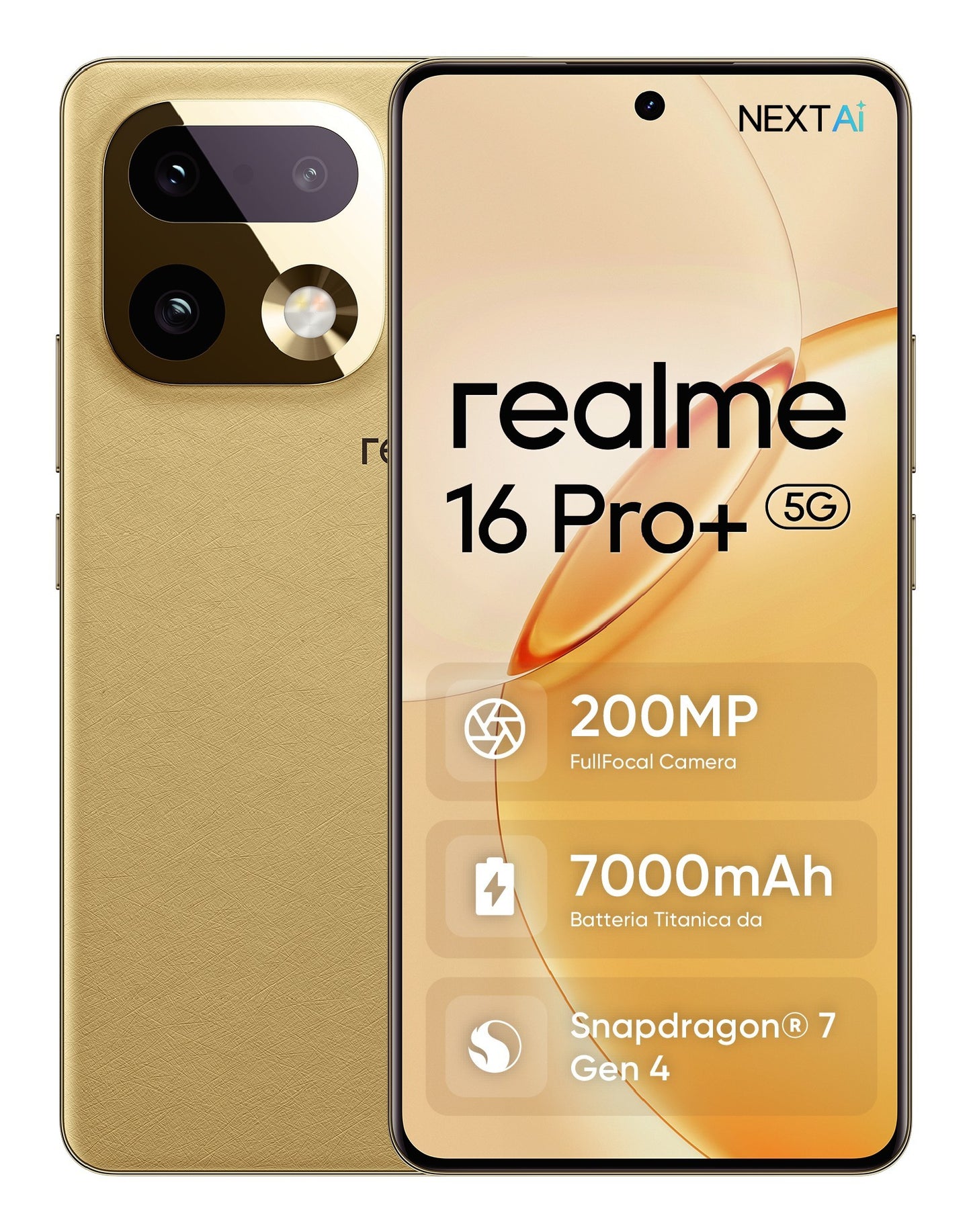 realme 16 Pro+ 17,3 cm (6.8") 5G USB tipo-C 12 GB 512 GB 7000 mAh Oro