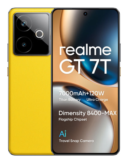 realme GT 7T 17,3 cm (6.8") Doppia SIM Android 15 5G USB tipo-C 12 GB 256 GB 7000 mAh Giallo