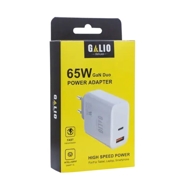REZ Galio 65W USB and USB-C Adapter - White