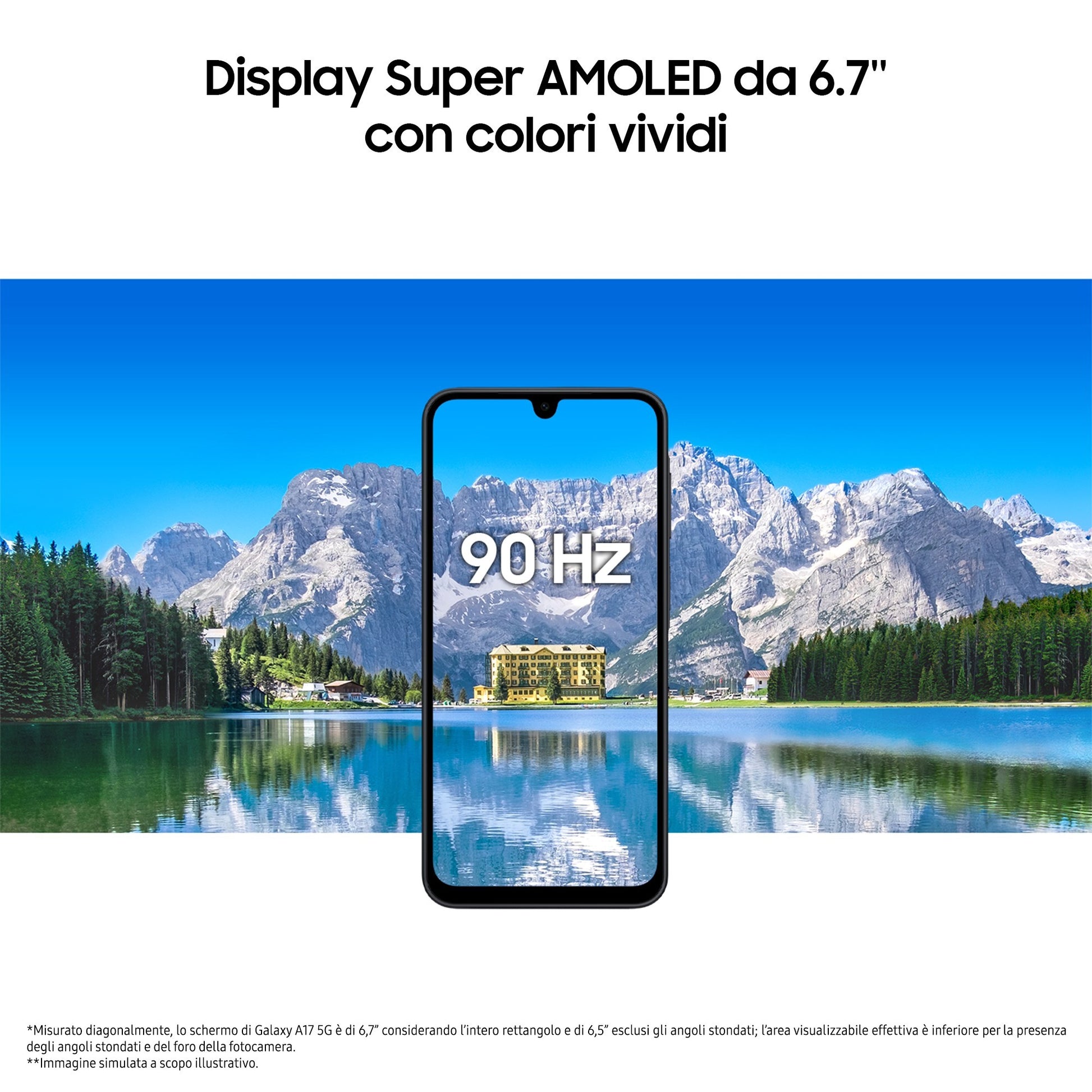Samsung Galaxy A17 5G, Android 15, Display sAMOLED 6.7", 8GB RAM, 256GB, Batteria 5.000 mAh, Resistenza IP54, Memoria
