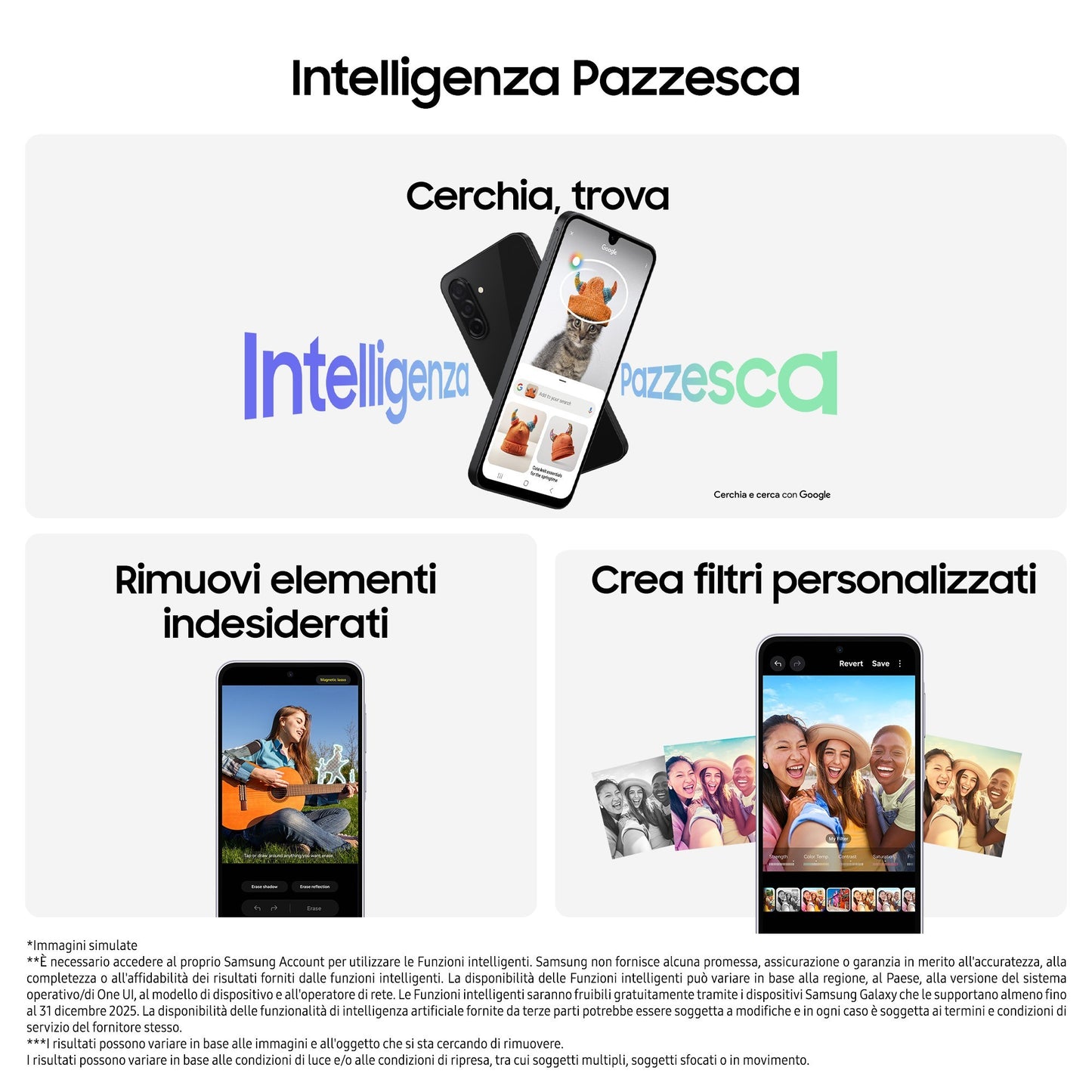 Samsung Galaxy A26 5G, Smartphone con Funzioni intelligenti, Display Super AMOLED 6.7”, 6GB RAM, 128GB, Batteria 5.000 mAh,