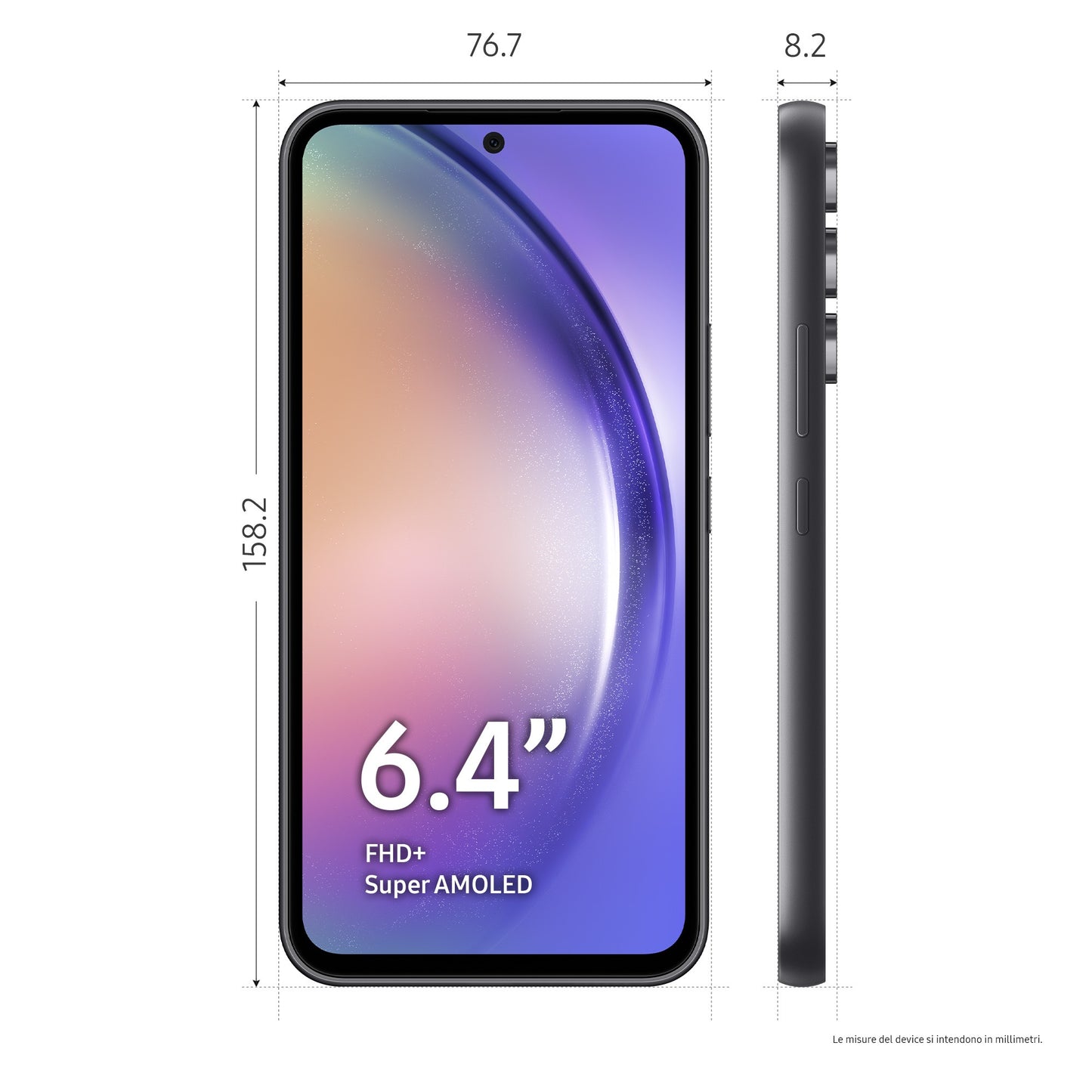 Samsung Galaxy A54 5G Display FHD+ Super AMOLED 6.4”, Android 13, 8GB RAM, 128GB, Doppia SIM, Batteria 5.000 mAh, Awesome