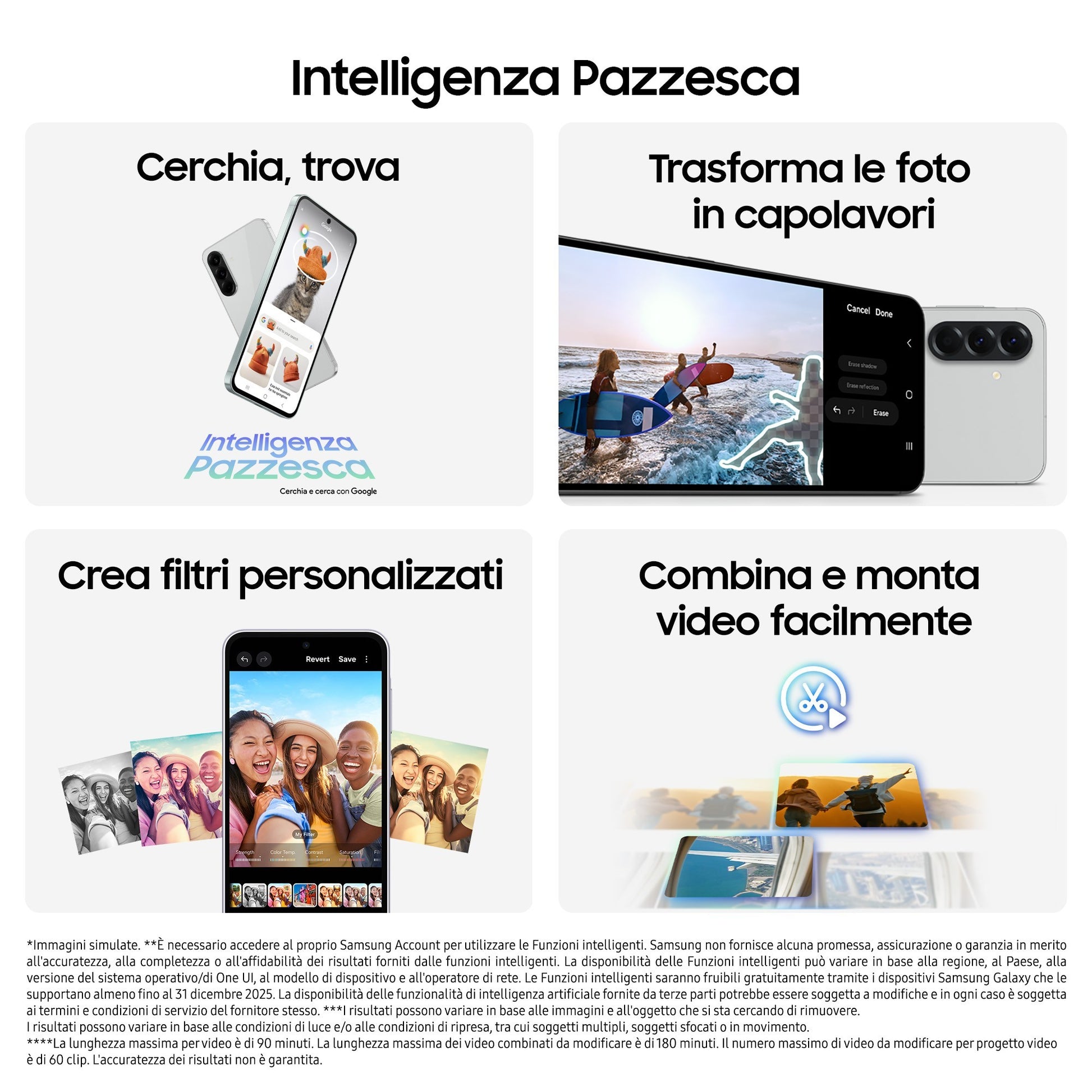 Samsung Galaxy A56 5G, Smartphone con Funzioni intelligenti, Display Super AMOLED 6.7”, 8GB RAM, 128GB, Camera 50MP, Batteria