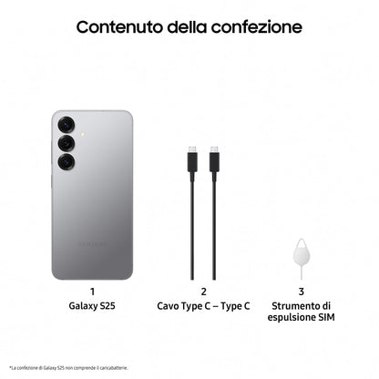 Samsung Galaxy S25 Smartphone AI, Display 6.2'' FHD+ Dynamic AMOLED 2X, Fotocamera 50MP, RAM 12GB, 128GB, 4.000 mAh, Silver
