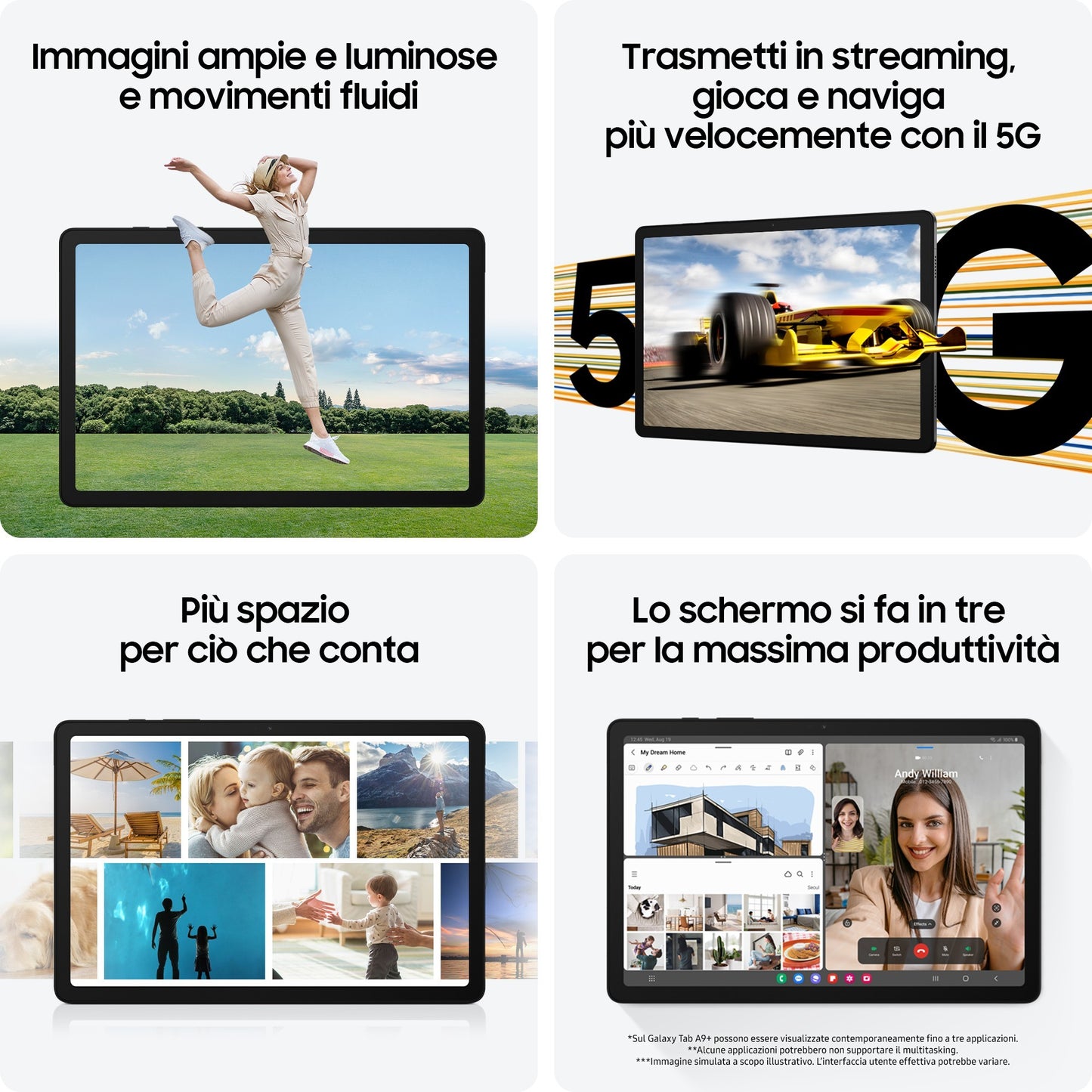 Samsung Galaxy Tab A9+ 5G Qualcomm Snapdragon 128 GB 27,9 cm (11") 6 GB Wi-Fi 5 (802.11ac) Android 13 Grafite