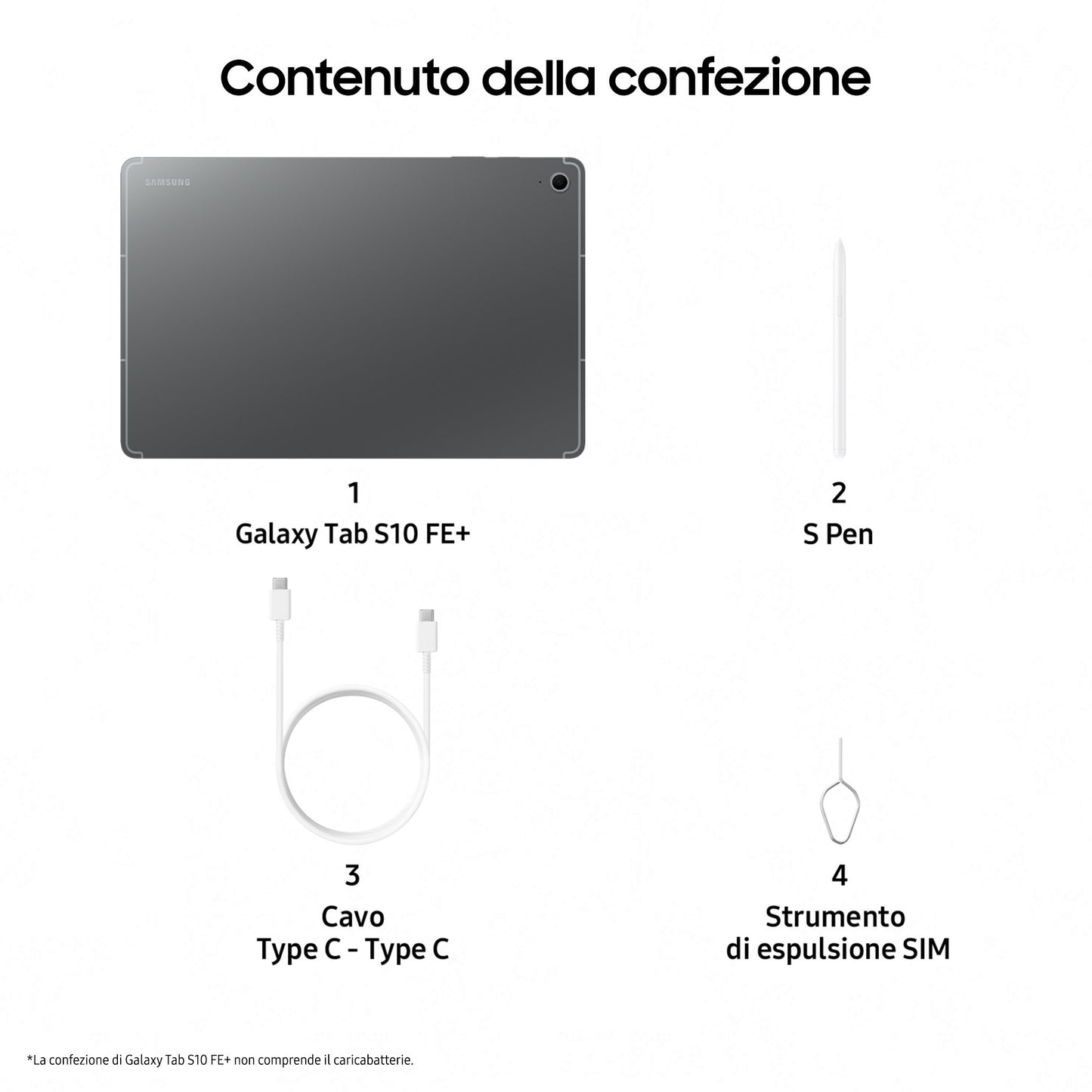Samsung Galaxy Tab S10 FE+, Android Tablet, Display 13.1" LCD, Wifi, RAM 12GB, 256GB, 10.090 mAh, S Pen, Android 15, IP68, Gray