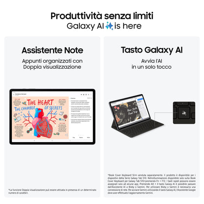 Samsung Galaxy Tab S10+, Tablet AI, Display 12.4" Dynamic AMOLED 2X, Wi-Fi, RAM 12GB, 256GB, 10.090 mAh, Android 14, IP68,