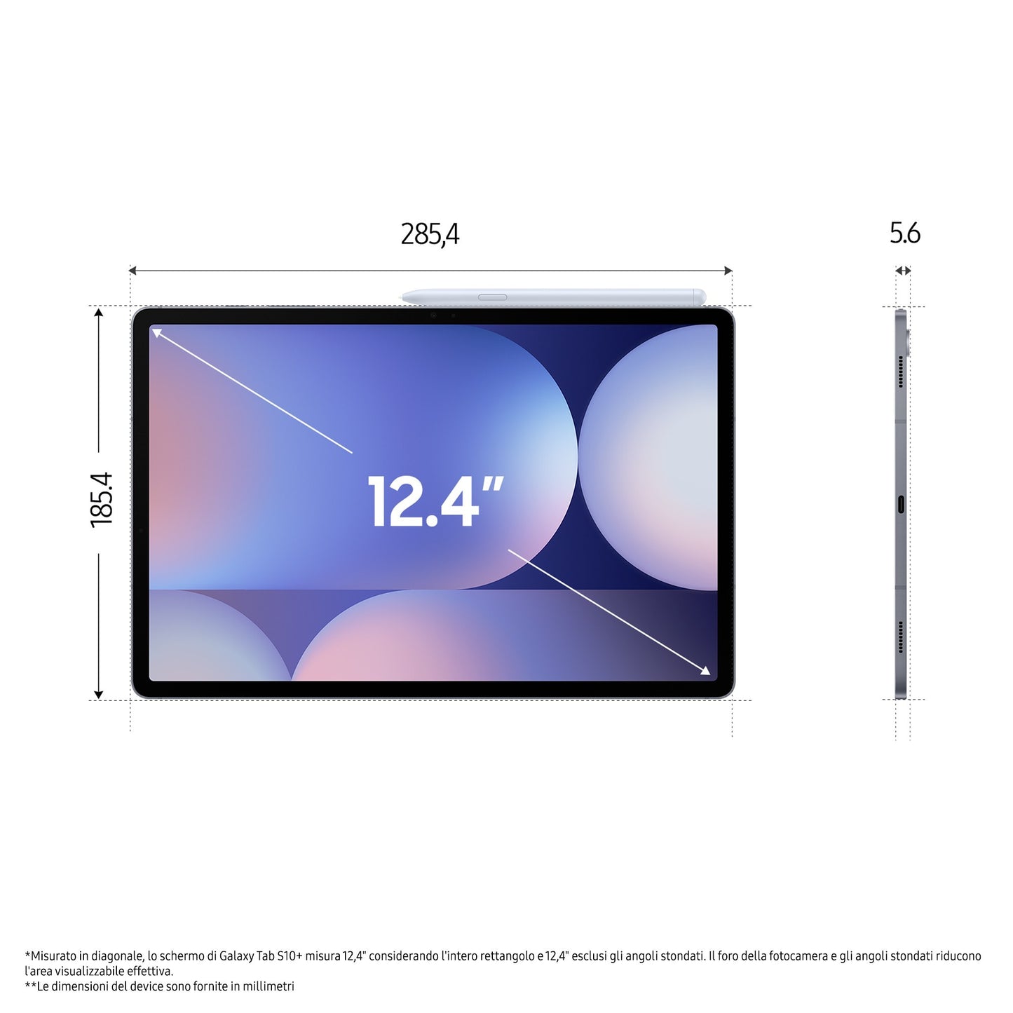 Samsung Galaxy Tab S10+, Tablet AI, Display 12.4" Dynamic AMOLED 2X, Wi-Fi, RAM 12GB, 512GB, 10.090 mAh, Android 14, IP68,