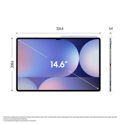 Samsung Galaxy Tab S10 Ultra, Tablet AI, Display 14.6" Dynamic AMOLED 2X, Wi-Fi, RAM 12GB, 512GB, 11.200 mAh, Android 14, IP68,
