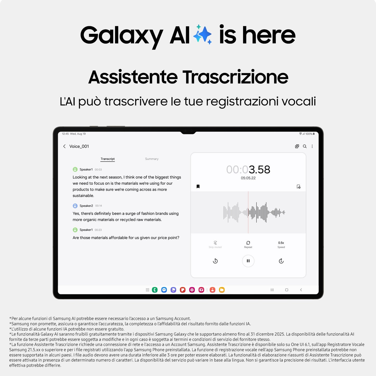 Samsung Galaxy Tab S9 Tablet AI Android 11 Pollici Dynamic AMOLED 2X 5G RAM 12 GB 256 GB Tablet Android 13 Graphite