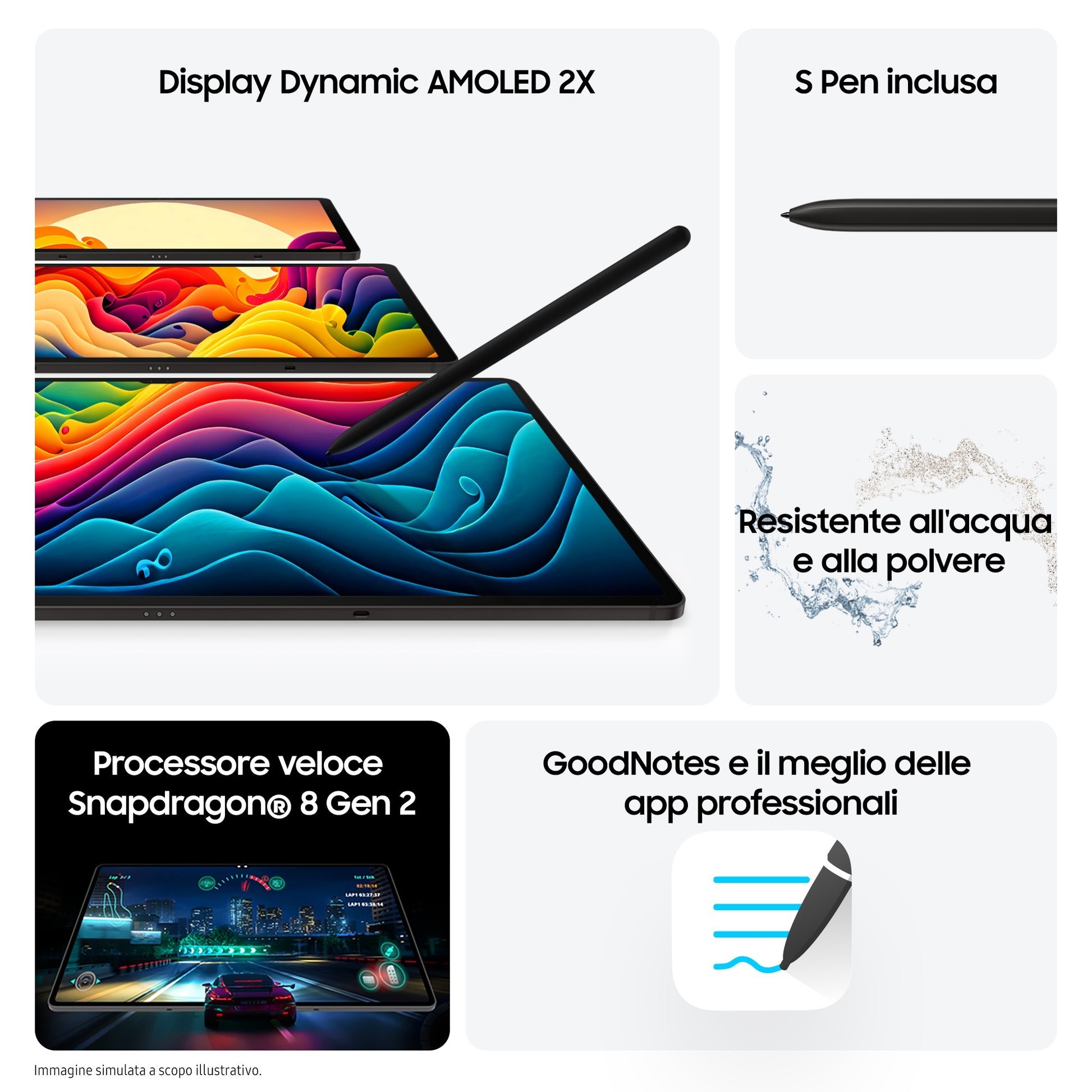 Samsung Galaxy Tab S9 Ultra Tablet AI Android 14.6 Pollici Dynamic AMOLED 2X 5G RAM 12 GB 256 GB Tablet Android 13 Graphite