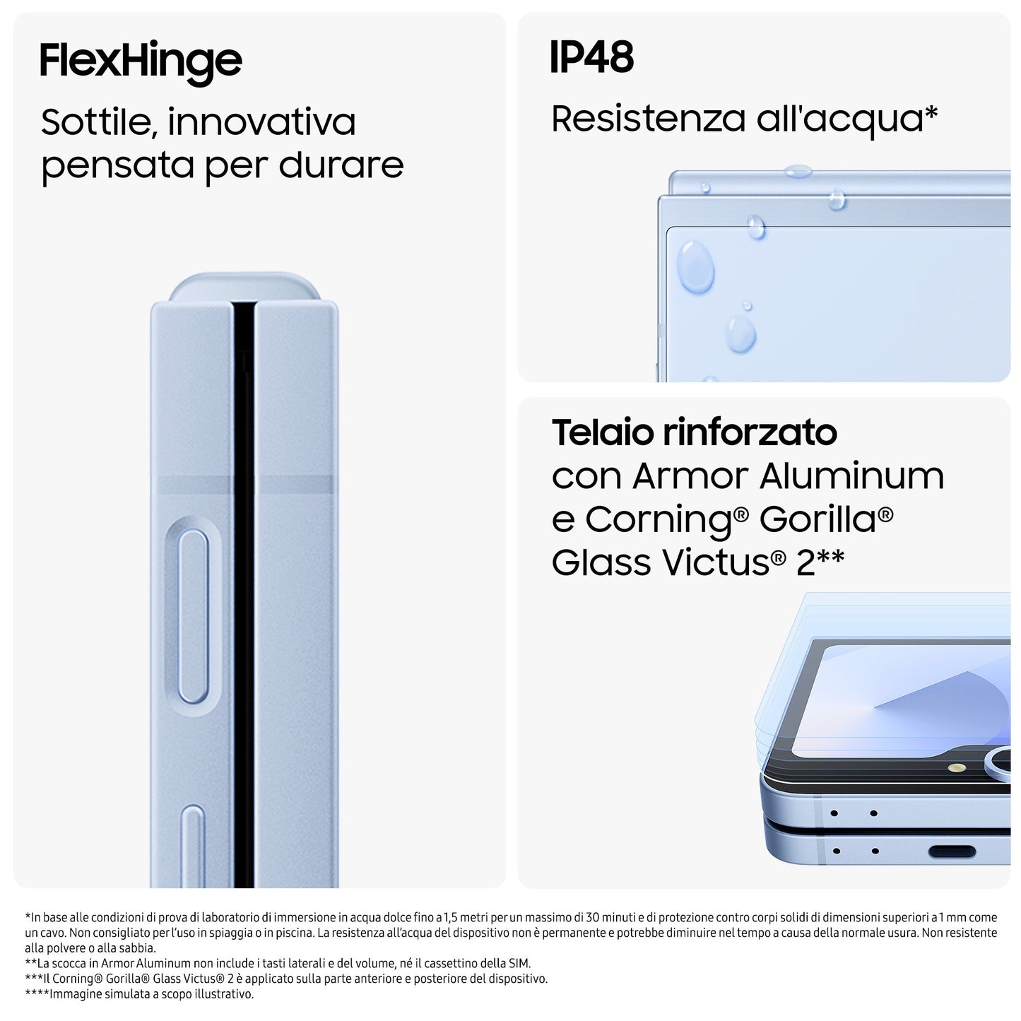 Samsung Galaxy Z Flip6 Smartphone AI, 512GB, RAM 12GB, Display 3,4" SAMOLED/6,7" Dynamic AMOLED 2X, Blue
