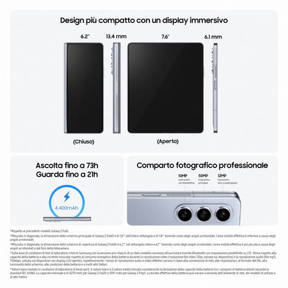 Samsung Galaxy Z Fold5 Smartphone AI RAM 12GB Display 6,2"/7,6" Dynamic AMOLED 2X Icy Blue 256GB