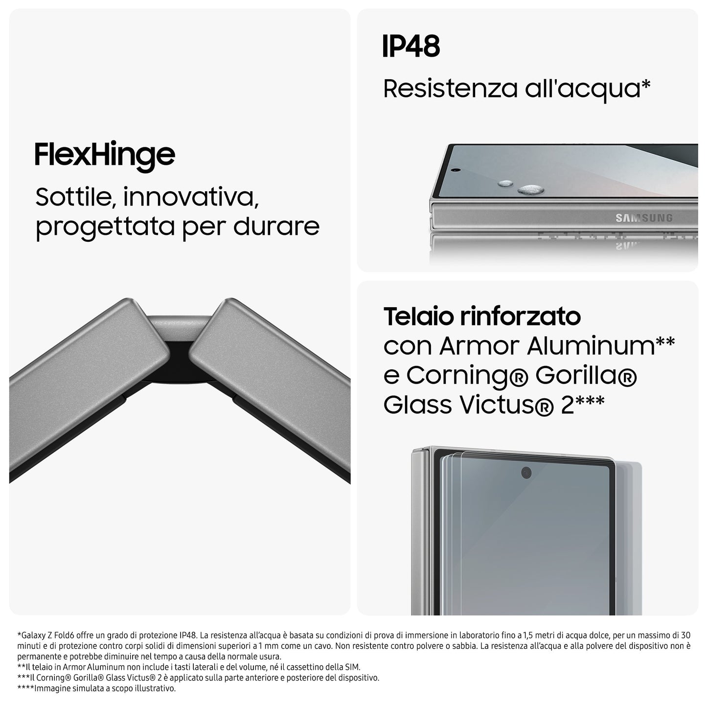 Samsung Galaxy Z Fold6 Smartphone AI, 1TB, RAM 12GB, Display 6,3"/7,6" Dynamic AMOLED 2X, Silver Shadow