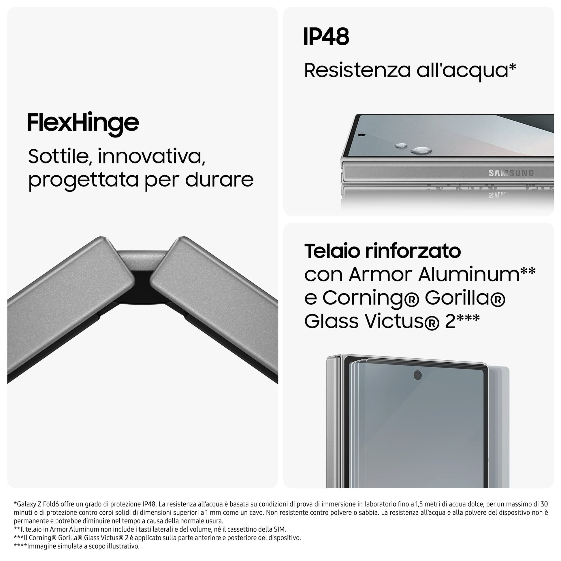 Samsung Galaxy Z Fold6 Smartphone AI, 1TB, RAM 12GB, Display 6,3"/7,6" Dynamic AMOLED 2X, Silver Shadow