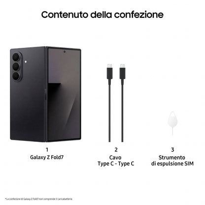 Samsung Galaxy Z Fold7 Smartphone AI, RAM 12GB, 256GB, Display 6,5"/8", Camera 200MP, Batteria a lunga durata, Jetblack