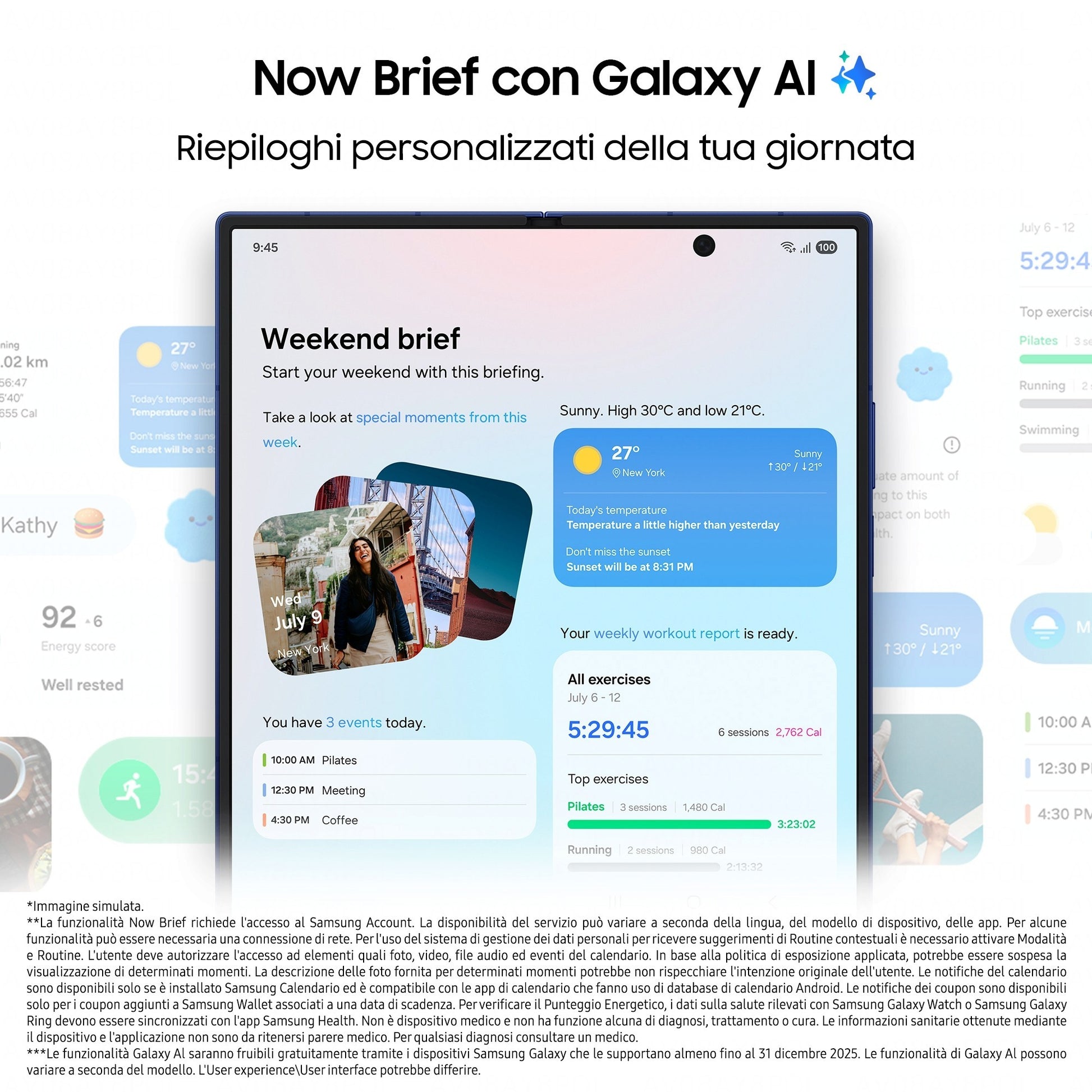 Samsung Galaxy Z Fold7 Smartphone AI, RAM 12GB, 256GB, Display 6,5"/8'', Camera 200MP, Batteria a lunga durata, Silver Shadow