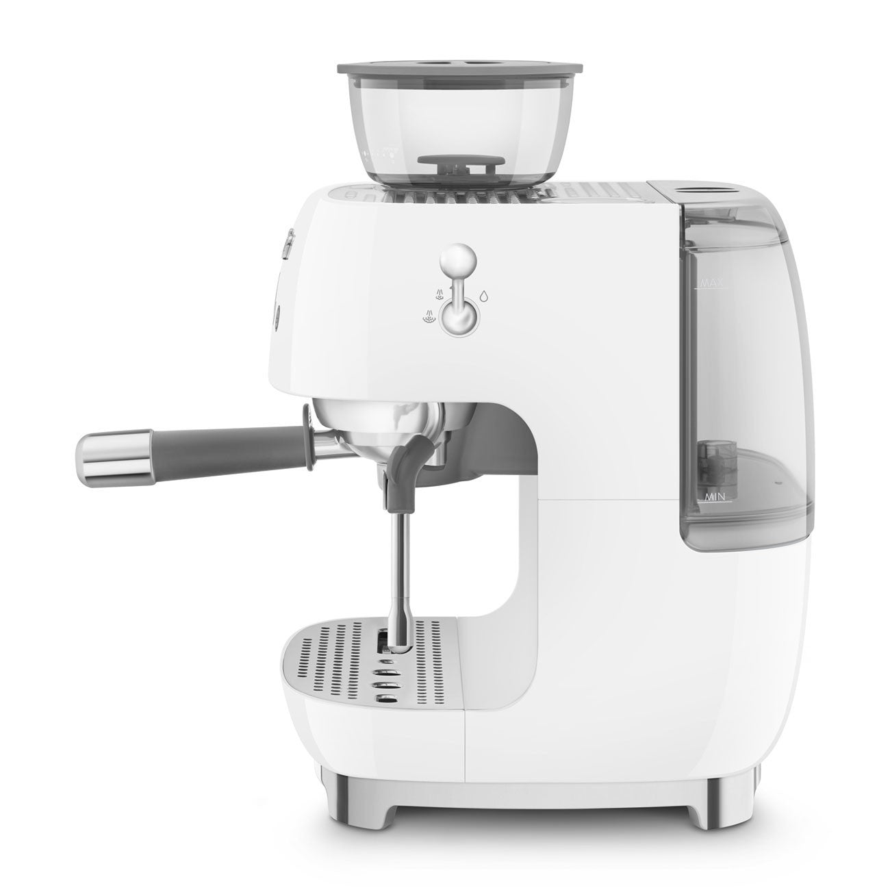 Smeg Macchina da Caffè Espresso Manuale con macinacaffè integrato 50's Style – Bianco LUCIDO – EGF03WHEU