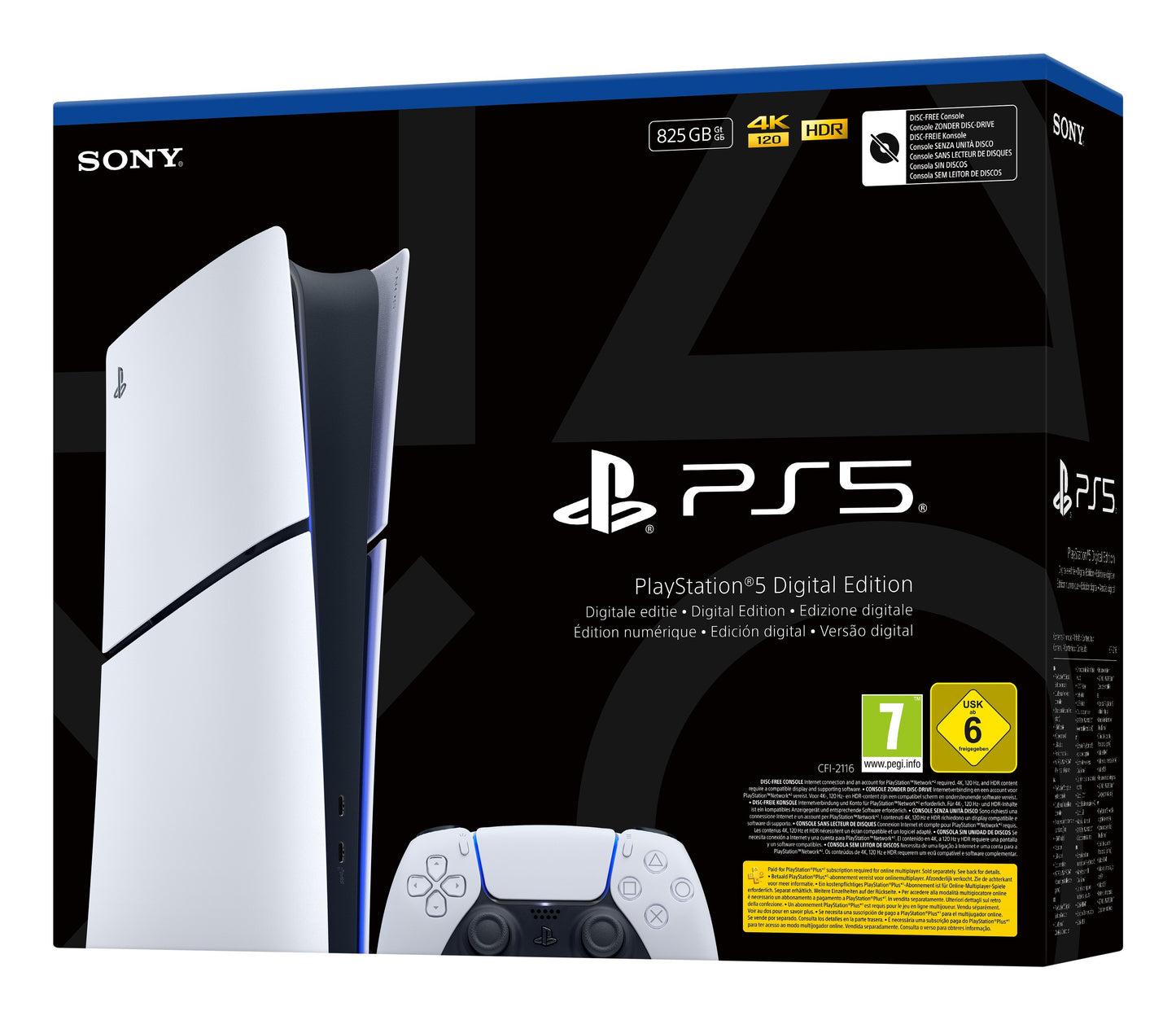 Sony PlayStation 5 Digital E Chassis (Slim) 825 GB Wi-Fi Nero, Bianco