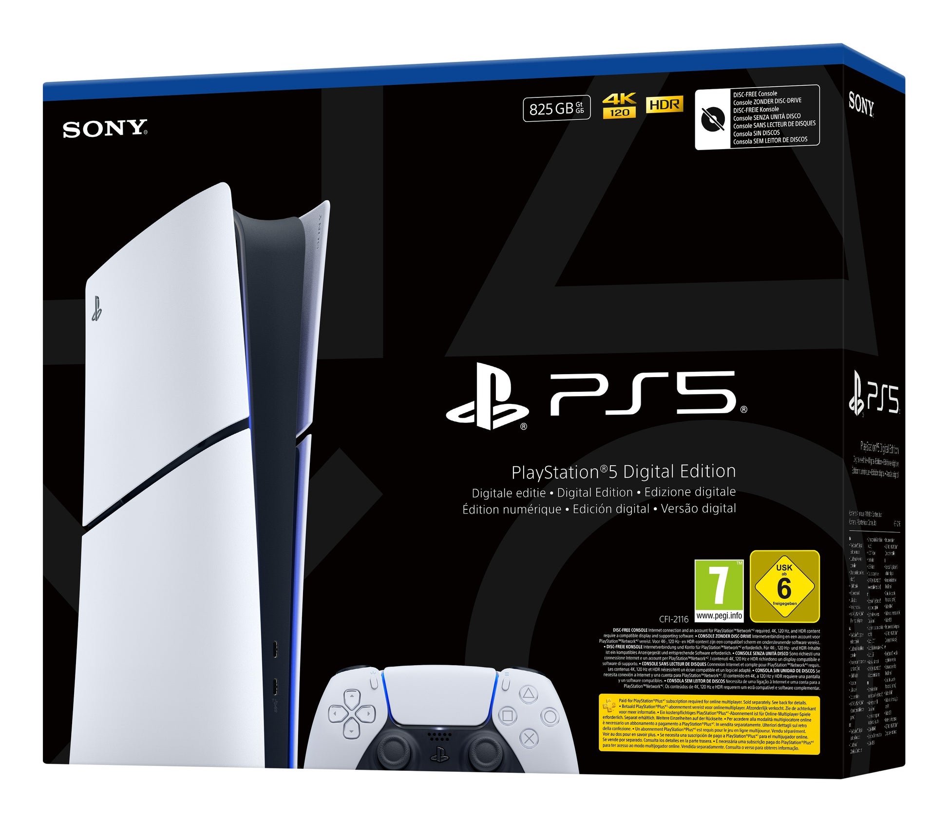 Sony PlayStation 5 Digital E Chassis (Slim) 825 GB Wi-Fi Nero, Bianco