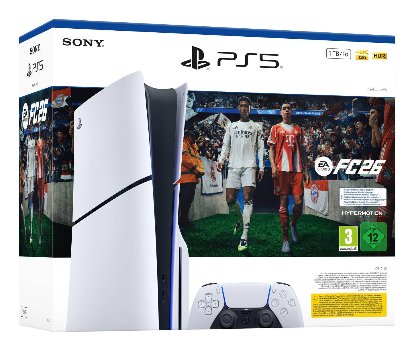 Sony PlayStation 5 + EA Sports FC 26 Bundle 1 TB Wi-Fi Nero, Bianco