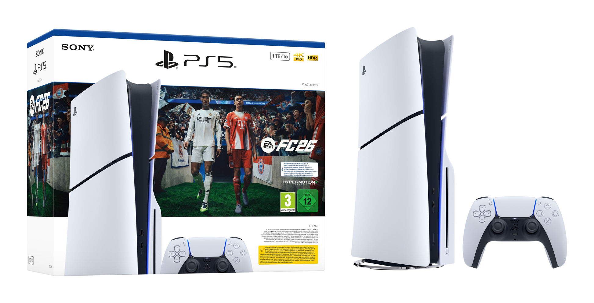 Sony PlayStation 5 + EA Sports FC 26 Bundle 1 TB Wi-Fi Nero, Bianco