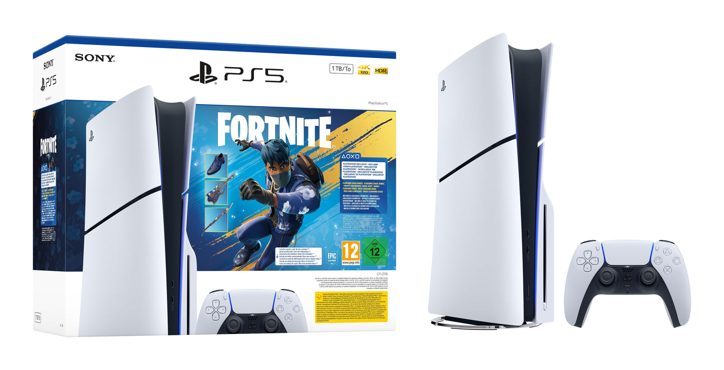 Sony PlayStation 5 - Fortnite Flowering Chaos Bundle 1 TB Wi-Fi Nero, Bianco