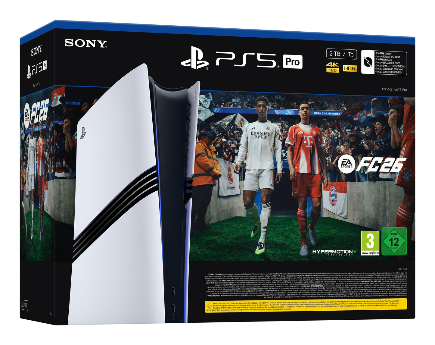 Sony PlayStation 5 Pro + EA Sports FC 26 Bundle 2 TB Wi-Fi Nero, Bianco