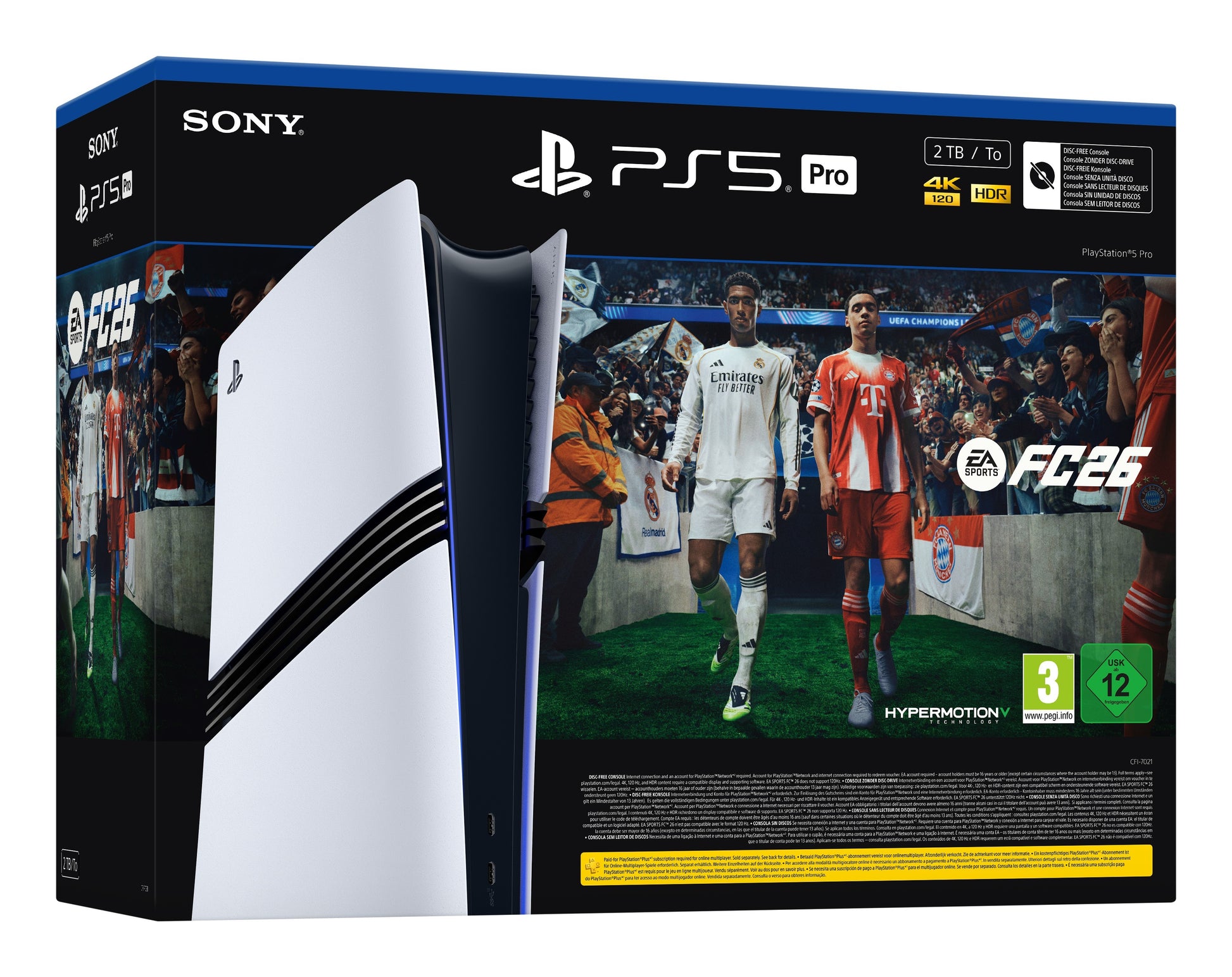 Sony PlayStation 5 Pro + EA Sports FC 26 Bundle 2 TB Wi-Fi Nero, Bianco