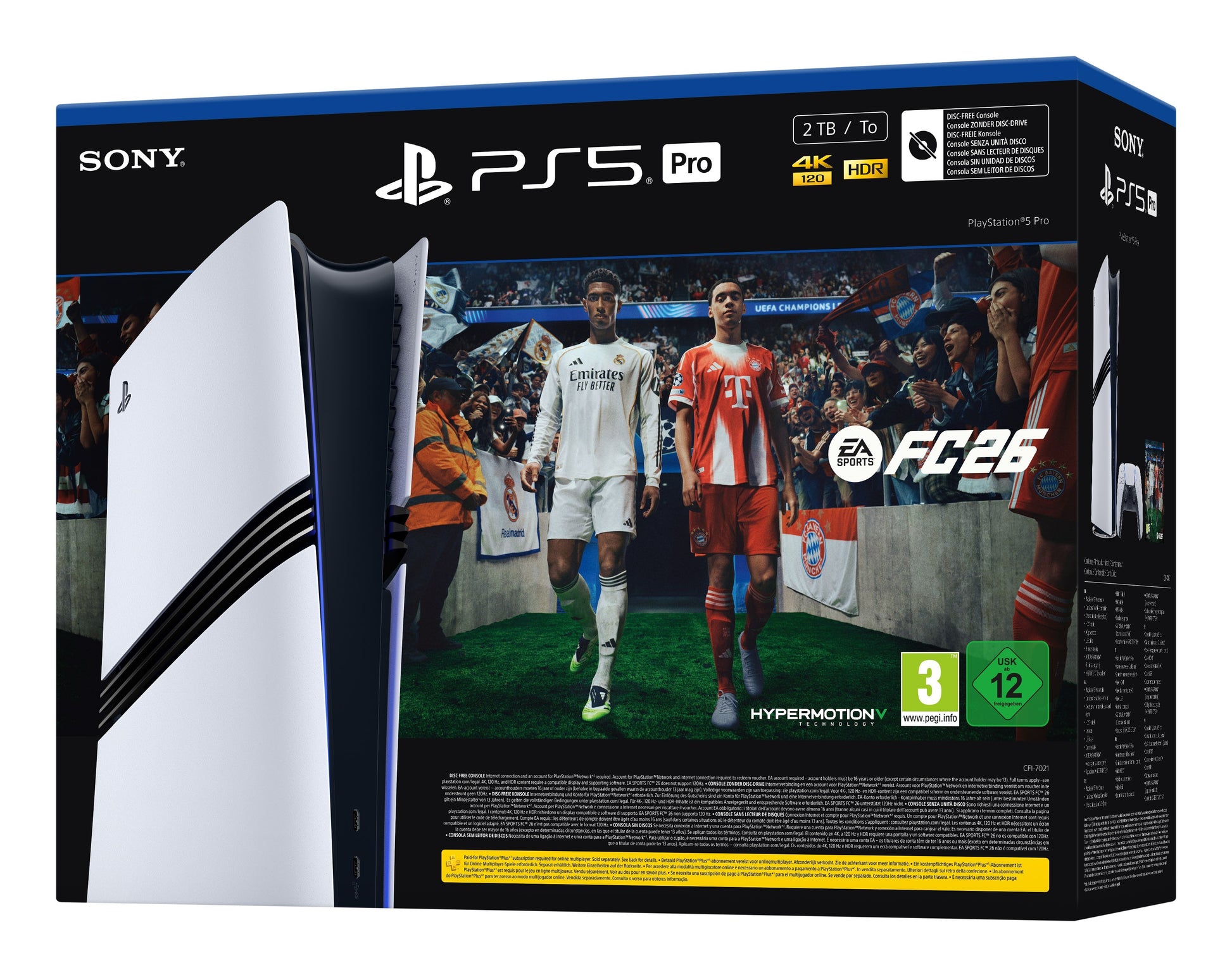 Sony PlayStation 5 Pro + EA Sports FC 26 Bundle 2 TB Wi-Fi Nero, Bianco