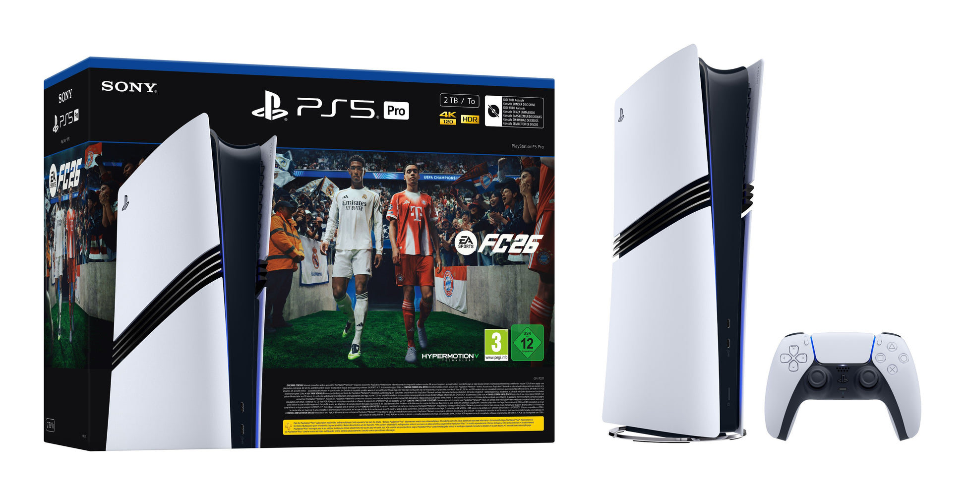 Sony PlayStation 5 Pro + EA Sports FC 26 Bundle 2 TB Wi-Fi Nero, Bianco