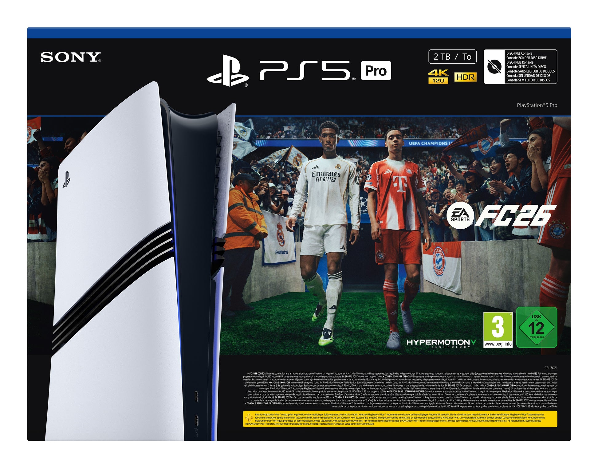 Sony PlayStation 5 Pro + EA Sports FC 26 Bundle 2 TB Wi-Fi Nero, Bianco
