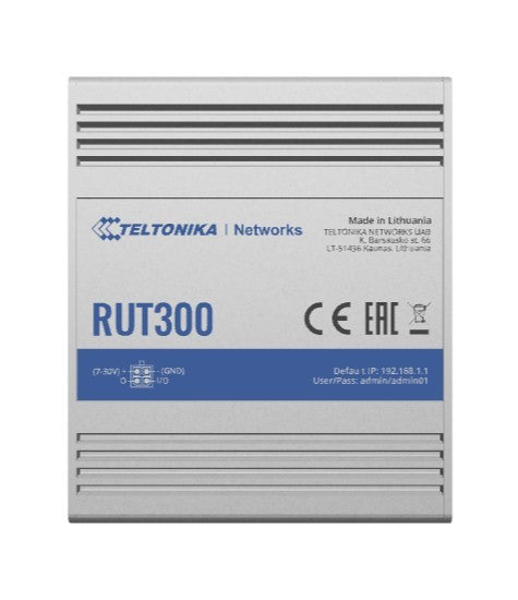 Teltonika RUT300 router cablato Fast Ethernet Blu, Metallico