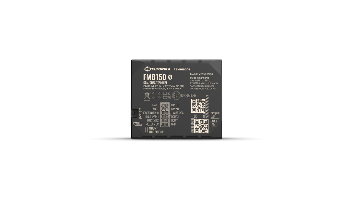 Teltonika TELEMATICS FMB150 CAN Support Universale Rilevatore GPS Nero