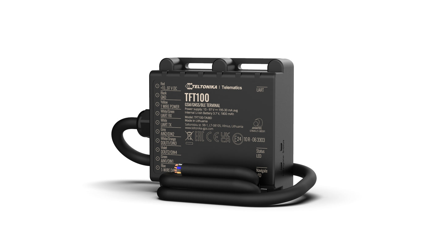 Teltonika · Tracker· TFT100· CAN Interface· E-Forklikt Plus· Motocicletta Nero