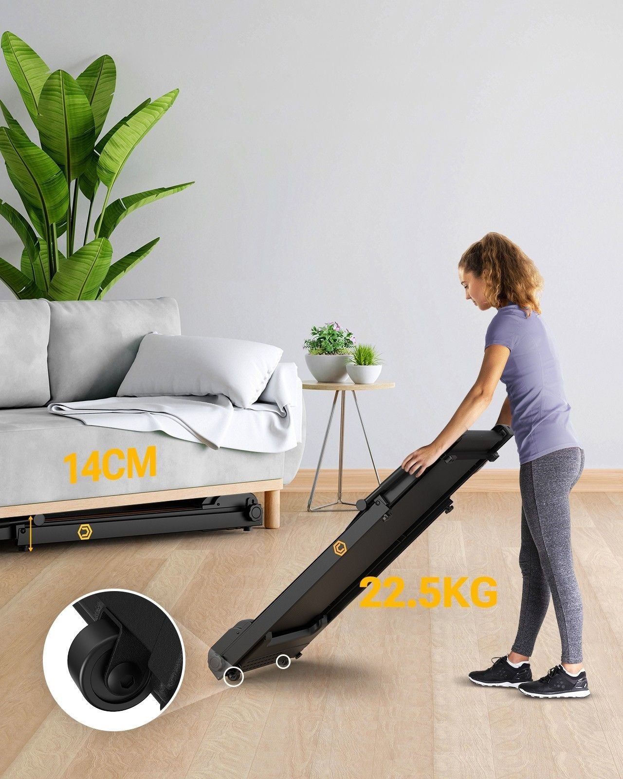 Urevo Foldi Mini black tapis roulant 1002 x 410 mm 10 km/h