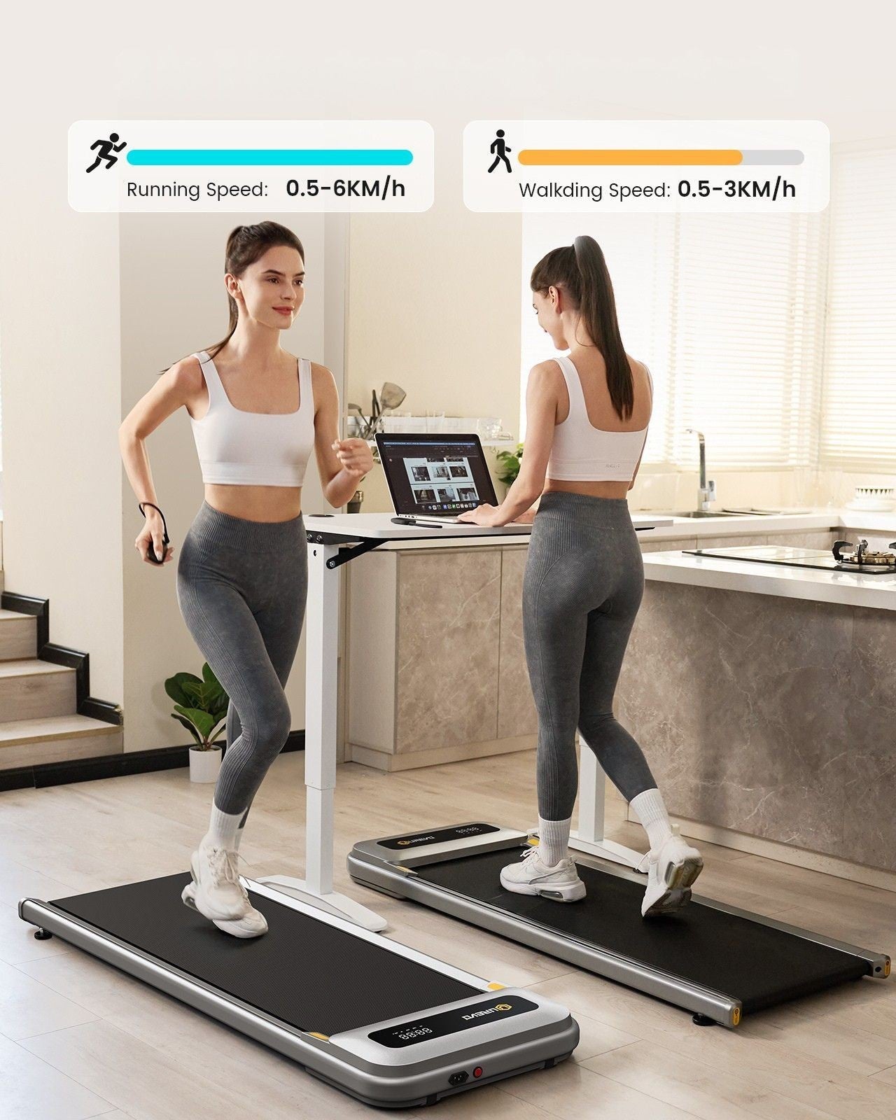 Urevo U1 tapis roulant 420 x 1200 mm 6 km/h